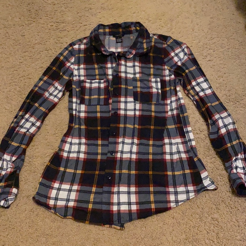 Navy Plaid Button-Down
